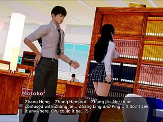 Academy Brunette Gets Big Ass In Hentai Game