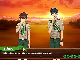 Game friends camp episode 3 - hiking and banging in forest with Russian voice