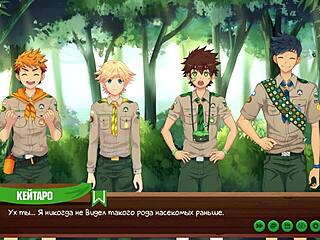 Game friends camp episode 3 - hiking and banging in forest with Russian voice