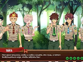 Game friends camp episode 3 - hiking and banging in forest with Russian voice