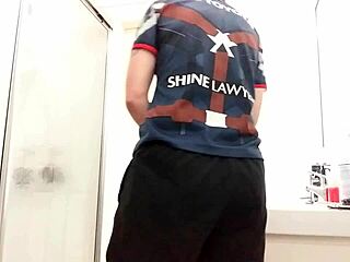 Wife with hairy pussy shows off her sexy beaver tits.