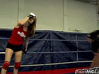 Pussy-Hungry Lesbians Wrestle And Scissor