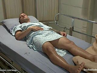 dude ties up blond nurse and fucks her hard with big cock