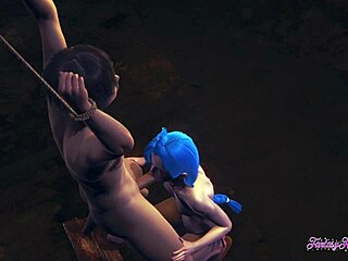 jinx gives pov blowjob in league