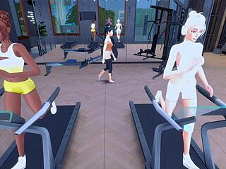 lustful lesbian sluts having dirty sex in the gym