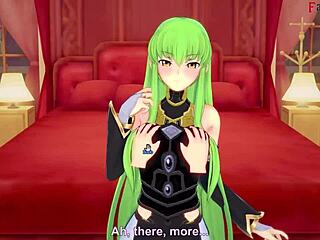 Cheshire cat from code geass sucks and fucks in see through outfit