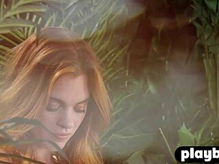 Hairy Pussy Redhead Model Celeste Rasmussen Poses Naked, Exposing Curvy Body