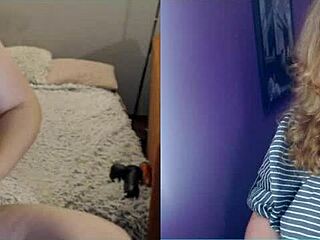 Sister BBW on video chat shows ass in POV with mother-in-law