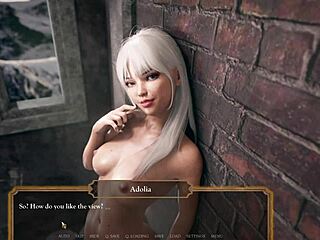 Beautiful woman with perfect body in castle tower in hot scene