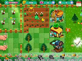 nutaku booty farm hentai game continues with cute brunette milf on ranch