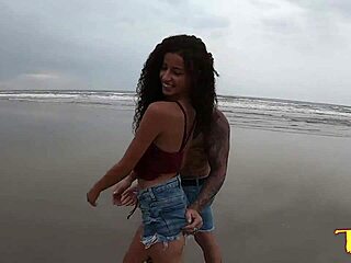 Brazilian Teen Manoella Fernandes Fucks Big Cocks on Public Beach