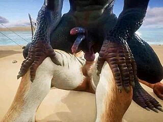 老虎操蜥蜴的屁股，用口交让他多次射精