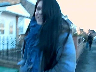 British exhibitionist gets naughty in public street striptease