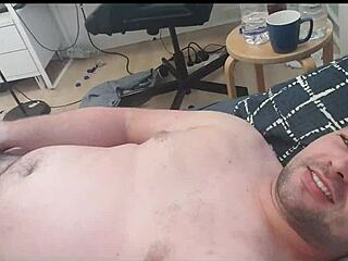 British hunk gets covered in cum