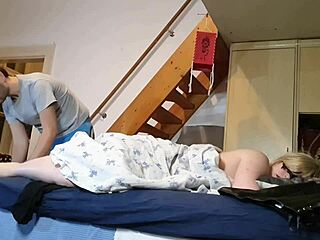 Pervert Stepson Secretly Jerks to Stepmother's Sexy Feet in HD