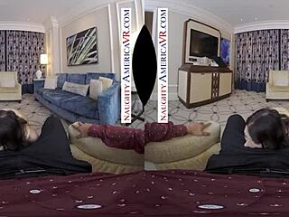 Ivy Lebelle's VR Fuck with Naughty America Twist. Deepthroat and Titty Action Awaits.