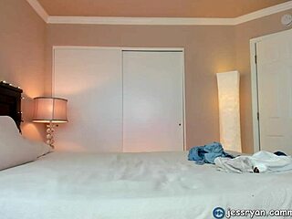 milf jess ryan shows off her big tits and monster cock toys