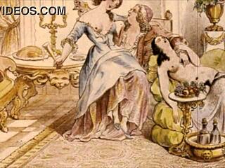 vintage erotic illustration of anime hentai cartoon characters in retro style!