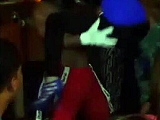 This Venezuelan stripper rips her clothes in a sexy rumba, performing oral in cfnm for the crowd.