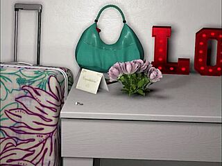 A mature Asian MILF with big boobs has a threesome with a cuckold in a 3D cartoon