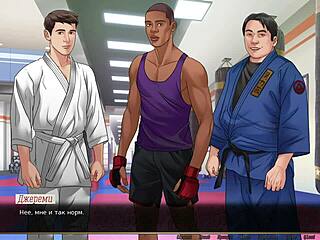 Cartoon-style gameplay with beaver and assfucking scenes in the office setting