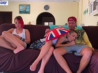 my heart races seeing her creampied while girlfriend watches tv