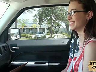 teen stranded tali dava sucks cock for a ride home