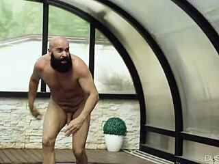 tattooed susy gala sucks at private pool. curvy milf gives epic titty wank.