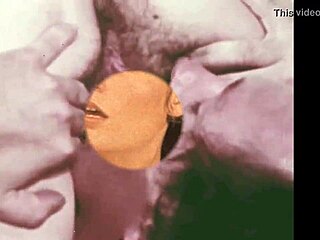 Intense vintage lesbian muff diving on hairy pussy