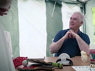 Young Teen Feels Her Pussy Smashed by Old Cock, Deepthroat and Riding Intense