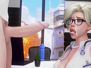 Overwatch Mercy in hot hentai blowjob PMV Fireflies