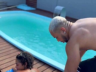 Wild pool party with married woman and her young 18-year-old friend