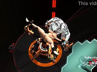 busty sexy blonde and extreme sex with an android in the sci-fi lab