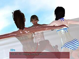 Big-boobed neighbor seduces Max in anime porn game