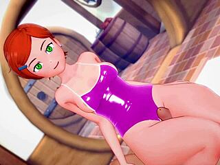 Gwen turns perverted, craving big cock between her legs.