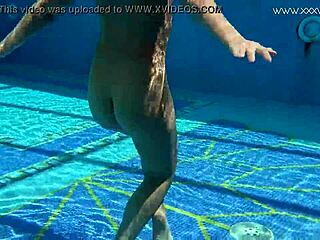 Wow! Tatted Russian Teen Jessica Lincoln Strips by Pool!