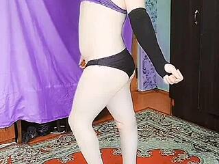 Why does this sexy sissy crossdresser ride so wild in pink outfit?