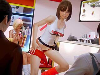 petite teen flaunts ass and tits in interview