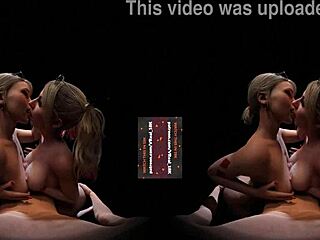 harley quinn and alexa share a dirty threesome with titfucks and kisses