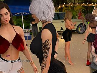 Sexy babes indulge in debauchery on the beach with nude games