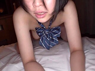 short-haired 18-year-old beauty loves intense japanese action