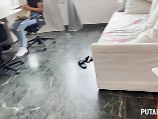 Young Brazilian beauty swallows cum in perfect ass worship