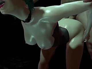 hot girl with green hair getting rough fucked from behind in 3d porn, so intense!