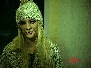 Petite 18+ Blonde Orgasms from CUM on Shaved Pussy