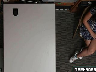 hot teen lily adams caught shoplifting, gets rough fucking at work