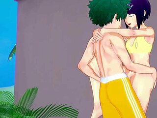 Momo Yaoyorozu And Kyoka Jiro Intense Sex With Izuku Midoriya