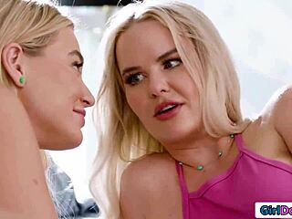 Busty Lesbian Couple Invites Milf for Oral Play