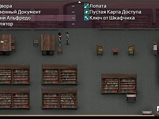 Hentai game with hot animated action in the library