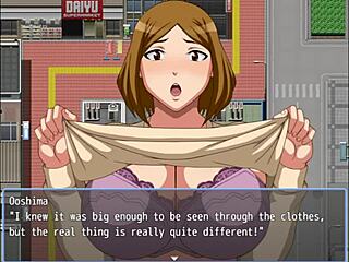 Old man grabs neighbor's big ass in hentai game.