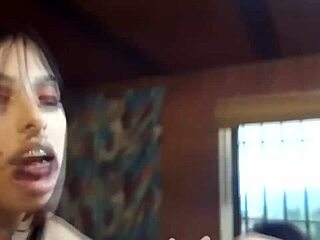 two hot colombian lesbians on a pool table